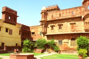 A court yard in the royal palace in Nagaur, Rajasthan